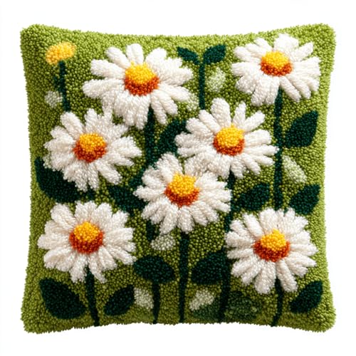 VwrxnchCoatx Knüpfset Für Erwachsene,Cartoon-Auto 43X43Cm Knüpfkissen Zum Selber Knüpfen,Häkelgarn,Farbiger,Vorgedruckter Leinenteppich,Handarbeit,Diy-Kissenbezug,Knüpfset,Heimwerken,Sofadekoration von VwrxnchCoatx