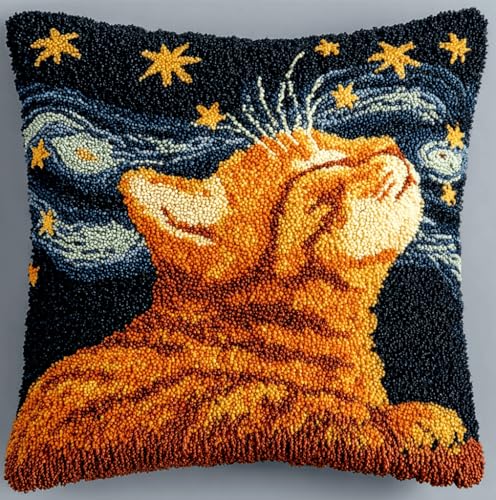 VwrxnchCoatx Knüpfset Für Erwachsene,Drachen 43X43Cm Knüpfkissen Zum Selber Knüpfen,Häkelgarn,Farbiger,Vorgedruckter Leinenteppich,Handarbeit,Diy-Kissenbezug,Knüpfset,Heimwerken,Sofadekoration von VwrxnchCoatx