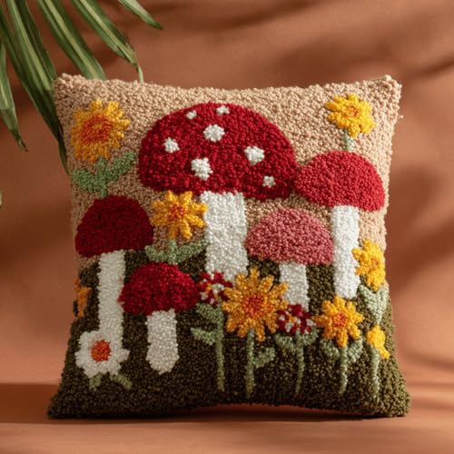 VwrxnchCoatx Knüpfset Für Erwachsene,Drachen 43X43Cm Knüpfkissen Zum Selber Knüpfen,Häkelgarn,Farbiger,Vorgedruckter Leinenteppich,Handarbeit,Diy-Kissenbezug,Knüpfset,Heimwerken,Sofadekoration von VwrxnchCoatx