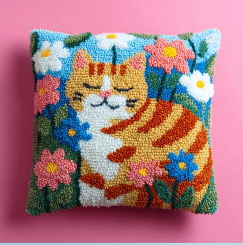 VwrxnchCoatx Knüpfset Für Erwachsene,Drachen 43X43Cm Knüpfkissen Zum Selber Knüpfen,Häkelgarn,Farbiger,Vorgedruckter Leinenteppich,Handarbeit,Diy-Kissenbezug,Knüpfset,Heimwerken,Sofadekoration von VwrxnchCoatx