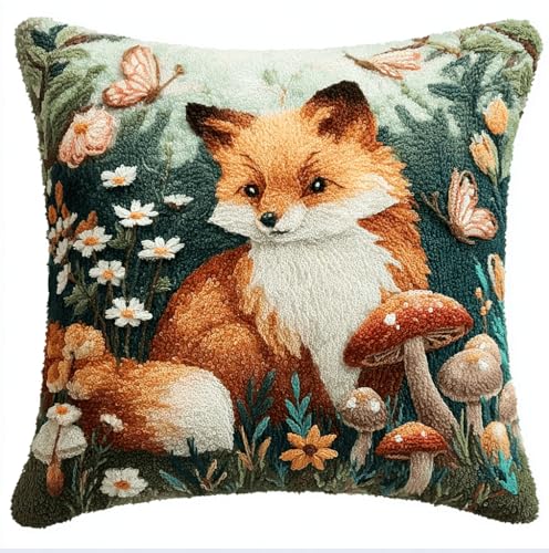 VwrxnchCoatx Knüpfset Für Erwachsene,Hund Und Liebe 43X43Cm Knüpfkissen Zum Selber Knüpfen,Häkelgarn,Farbiger,Vorgedruckter Leinenteppich,Handarbeit,Diy-Kissenbezug,Knüpfset,Heimwerken,Sofadekoration von VwrxnchCoatx