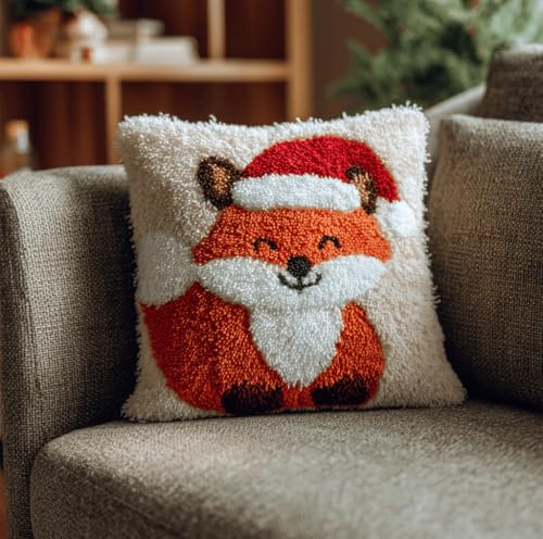 VwrxnchCoatx Knüpfset Für Erwachsene,Katze 43X43Cm Knüpfkissen Zum Selber Knüpfen,Häkelgarn,Farbiger,Vorgedruckter Leinenteppich,Handarbeit,Diy-Kissenbezug,Knüpfset,Heimwerken,Sofadekoration von VwrxnchCoatx