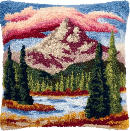VwrxnchCoatx Knüpfset Für Erwachsene,Katze 43X43Cm Knüpfkissen Zum Selber Knüpfen,Häkelgarn,Farbiger,Vorgedruckter Leinenteppich,Handarbeit,Diy-Kissenbezug,Knüpfset,Heimwerken,Sofadekoration von VwrxnchCoatx