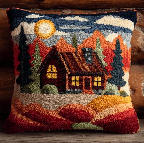 VwrxnchCoatx Knüpfset Für Erwachsene,Katze 43X43Cm Knüpfkissen Zum Selber Knüpfen,Häkelgarn,Farbiger,Vorgedruckter Leinenteppich,Handarbeit,Diy-Kissenbezug,Knüpfset,Heimwerken,Sofadekoration von VwrxnchCoatx