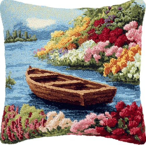 VwrxnchCoatx Knüpfset Für Erwachsene,Kimono-Frau 43X43Cm Knüpfkissen Zum Selber Knüpfen,Häkelgarn,Farbiger,Vorgedruckter Leinenteppich,Handarbeit,Diy-Kissenbezug,Knüpfset,Heimwerken,Sofadekoration von VwrxnchCoatx
