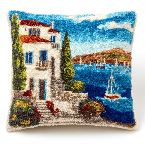 VwrxnchCoatx Knüpfset Für Erwachsene,Kimono-Frau 43X43Cm Knüpfkissen Zum Selber Knüpfen,Häkelgarn,Farbiger,Vorgedruckter Leinenteppich,Handarbeit,Diy-Kissenbezug,Knüpfset,Heimwerken,Sofadekoration von VwrxnchCoatx
