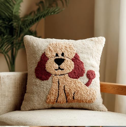 VwrxnchCoatx Knüpfset Für Erwachsene,Lotus 43X43Cm Knüpfkissen Zum Selber Knüpfen,Häkelgarn,Farbiger,Vorgedruckter Leinenteppich,Handarbeit,Diy-Kissenbezug,Knüpfset,Heimwerken,Sofadekoration von VwrxnchCoatx