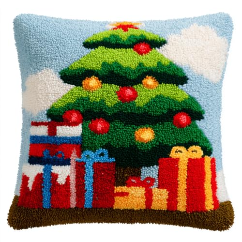 VwrxnchCoatx Knüpfset Für Erwachsene,Mädchen 43X43Cm Knüpfkissen Zum Selber Knüpfen,Häkelgarn,Farbiger,Vorgedruckter Leinenteppich,Handarbeit,Diy-Kissenbezug,Knüpfset,Heimwerken,Sofadekoration von VwrxnchCoatx