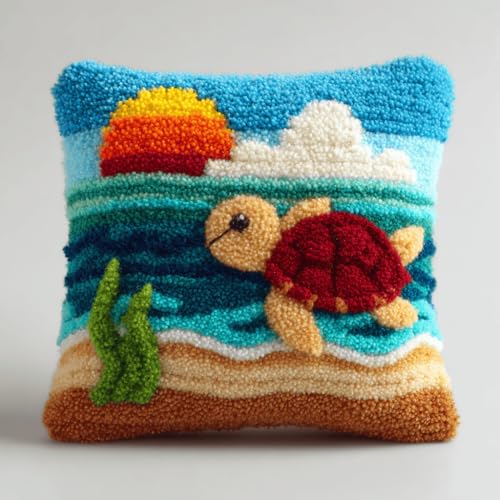 VwrxnchCoatx Knüpfset Für Erwachsene,Schmetterling 43X43Cm Knüpfkissen Zum Selber Knüpfen,Häkelgarn,Farbiger,Vorgedruckter Leinenteppich,Handarbeit,Diy-Kissenbezug,Knüpfset,Heimwerken,Sofadekoration von VwrxnchCoatx