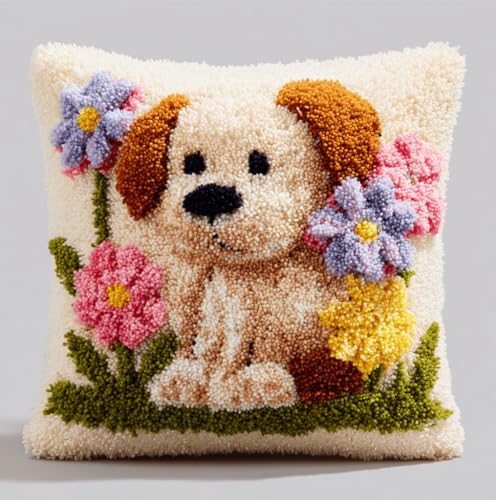 VwrxnchCoatx Knüpfset Für Erwachsene,Schmetterling 43X43Cm Knüpfkissen Zum Selber Knüpfen,Häkelgarn,Farbiger,Vorgedruckter Leinenteppich,Handarbeit,Diy-Kissenbezug,Knüpfset,Heimwerken,Sofadekoration von VwrxnchCoatx
