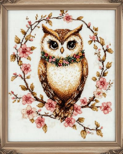 VwrxnchCoatx Kreuzstich Stickpackung Eule,11CT Sticken Set Erwachsene Kreuzstich,DIY Stickbilder Vorgedruckt Kreuzstich für Anfänger Home Decor 40x50cm von VwrxnchCoatx
