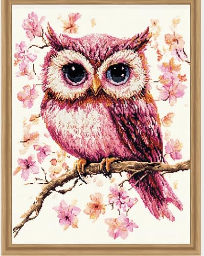 VwrxnchCoatx Kreuzstich Stickpackung Eule,11CT Sticken Set Erwachsene Kreuzstich,DIY Stickbilder Vorgedruckt Kreuzstich für Anfänger Home Decor 40x50cm von VwrxnchCoatx