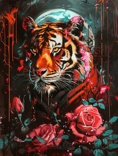 VwrxnchCoatx Kreuzstich Stickpackung Tiger,11CT Sticken Set Erwachsene Kreuzstich,DIY Stickbilder Vorgedruckt Kreuzstich für Anfänger Home Decor 40x50cm VwrxnchCoatx Kreuzstich Stickpackung Tiger,11CT Sticken Set Erwachsene Kreuzstich,DIY Stickbilder Vorgedruckt Kreuzstich für Anfänger Home Decor 40x50cm von VwrxnchCoatx