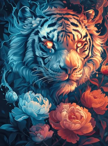 VwrxnchCoatx Kreuzstich Stickpackung Tiger,11CT Sticken Set Erwachsene Kreuzstich,DIY Stickbilder Vorgedruckt Kreuzstich für Anfänger Home Decor 40x50cm VwrxnchCoatx Kreuzstich Stickpackung Tiger,11CT Sticken Set Erwachsene Kreuzstich,DIY Stickbilder Vorgedruckt Kreuzstich für Anfänger Home Decor 40x50cm von VwrxnchCoatx