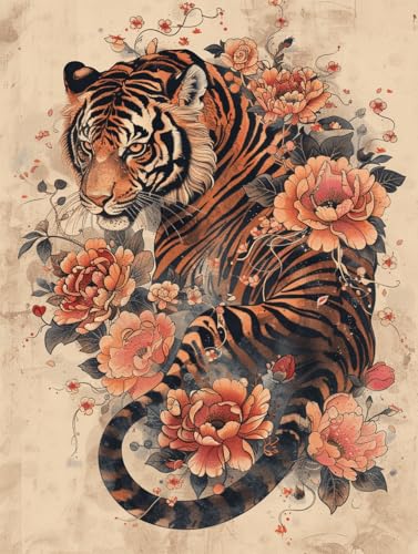 VwrxnchCoatx Kreuzstich Stickpackung Tiger,11CT Sticken Set Erwachsene Kreuzstich,DIY Stickbilder Vorgedruckt Kreuzstich für Anfänger Home Decor 40x50cm VwrxnchCoatx Kreuzstich Stickpackung Tiger,11CT Sticken Set Erwachsene Kreuzstich,DIY Stickbilder Vorgedruckt Kreuzstich für Anfänger Home Decor 40x50cm von VwrxnchCoatx