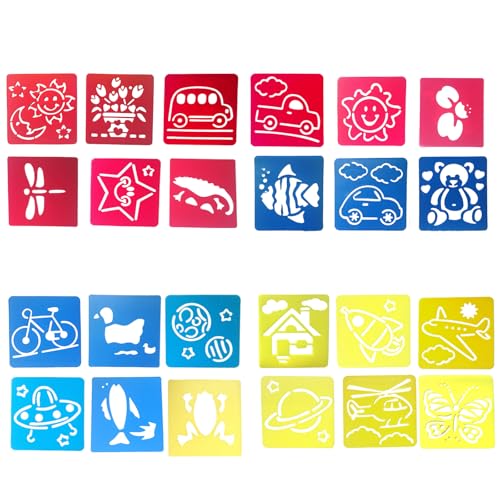 Vxcbad 24 Stück Schablonen Kinder Malschablonen Set,Schablonen Wandgestaltung,Malschablonen Kinder,Es Kann Wiederverwendet Werden, Vor Allem für Schulausbildung und Das Malen Von Kindern Vxcbad 24 Stück Schablonen Kinder Malschablonen Set,Schablonen Wandgestaltung,Malschablonen Kinder,Es Kann Wiederverwendet Werden, Vor Allem für Schulausbildung und Das Malen Von Kindern von Vxcbad