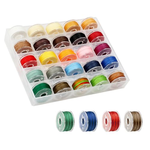 Vxcbad 25 Farben Set Runder Wachsgarn, Polyester Nähfaden für Lederarbeiten - Hochwertiges, Vielseitiges DIY-Handwerkszeug (0.55 mm Durchmesser, 10 m pro Rolle) von Vxcbad