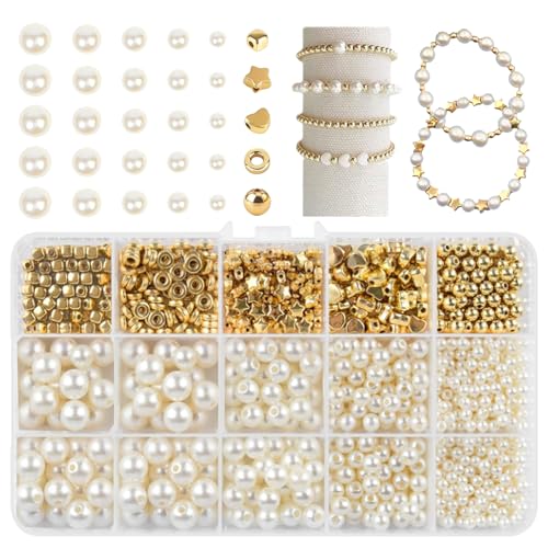 Vxcbad Armbänder Selber Machen, Armband Set, Schmuck Selber Machen Set,720 Stück, Schmuck Selber Machen Set für DIY Armband Schmuckherstellung,15 Fächer Sortierbox von Vxcbad
