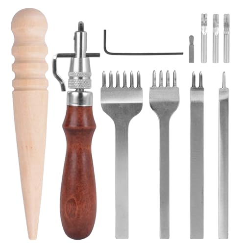 Vxcbad Leder Werkzeug Set 11-Teilig Leder Diy Set PräGezubehöR Mit Holzgriff Und PräGewerkzeug FüR Lederarbeiten Zum NäHen Stanzen Schneiden NäHen Leder Craft Making Vxcbad Leder Werkzeug Set 11-Teilig Leder Diy Set PräGezubehöR Mit Holzgriff Und PräGewerkzeug FüR Lederarbeiten Zum NäHen Stanzen Schneiden NäHen Leder Craft Making von Vxcbad