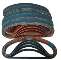Zirkonkorund Schleifbänder Set, 30 Stück, 10 x 330 mm, Verschiedene Körnungen (60, 80, 100, 120, 240, 320), Geeignet für Druckluft Bandschleifer und Elektrische Feilen, Langlebig und Effizient von Vxiwscy