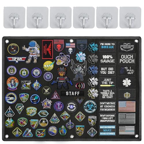 Vyanveo 60x45cm Klettwand Patchwand Klett Schwarz Klettwandfläche Patches,Taktische Patch-Display-Tafel Mit 6 Stück Haken für Militär-Patch-Aufhängung Vyanveo 60x45cm Klettwand Patchwand Klett Schwarz Klettwandfläche Patches,Taktische Patch-Display-Tafel Mit 6 Stück Haken für Militär-Patch-Aufhängung von Vyanveo