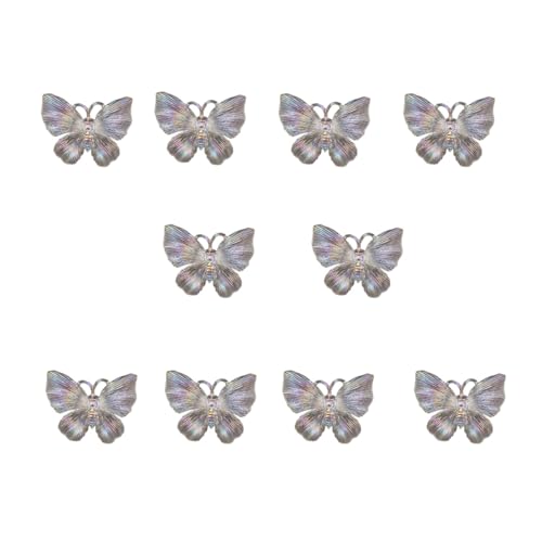 Vyloky Acryl Schmetterling 50x60mm DIY - Glitzerfarben Brautdekoration, Haarschmuck, Handyketten, Autodeko & Wand Deko Multi-Use Bastelzubehör (10 Stück) von Vyloky