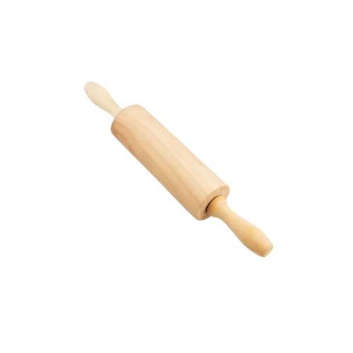Vyloky Holzton-Rolle für Modellieren, 3 Größen (30/28/24 cm), 16/13.5/11 cm Walzkörper, Doppellager 4/4.5cm, Leichte Anti-Riss Tonwalze (Mittel) von Vyloky