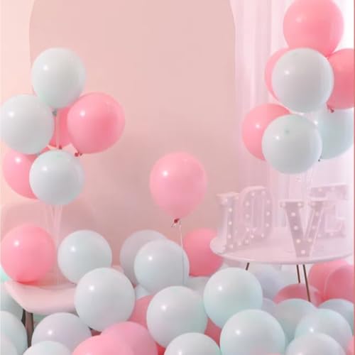 Vyloky Makronen Ballons 23-29cm - Starkes 2.2g Latex & Platzfest - Für Babygeburtstag, Hochzeit, Feiern in Pastellfarben (Rosa+Hellblau 100 Stück) von Vyloky