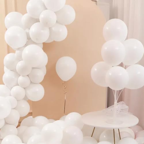Vyloky Makronen Ballons 23-29cm - Starkes 2.2g Latex & Platzfest - Für Babygeburtstag, Hochzeit, Feiern in Pastellfarben (Weiß 100 Stück) von Vyloky
