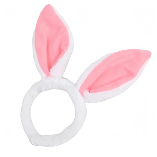 Vyloky Plüsch-Hasenohren-Stirnbänder für Ostern, Partys, Hochzeiten, Geburtstag & Cosplay (Rosa, 1/2/3-teilig) (1er-Pack) von Vyloky