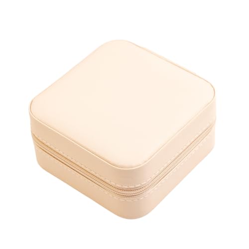 Vyloky Schmuckschatulle für Damen mit Spiegel multifunktionale Schmuckaufbewahrung für Ohrringe Ringe Ketten und Ohrstecker ideal für Reisen und Zuhause 10x10x5cm (Rosa) von Vyloky
