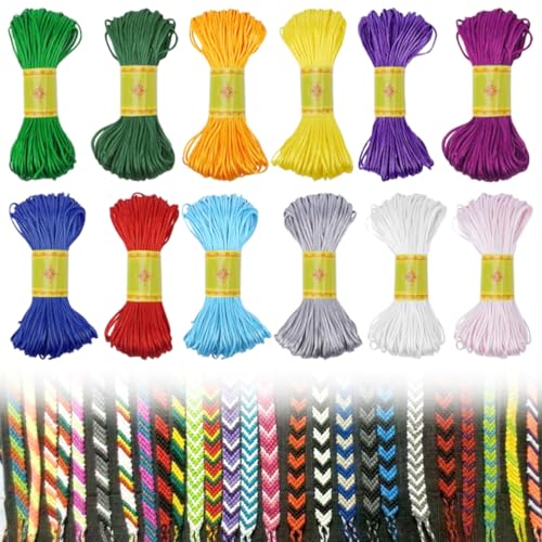 12 Stücke 18m polyesterseil für Armbänder Satinkordel Satinschnur Durchmesser 1,5 mm, Garn für Freundschaftsbänder, Polyesterfaden Spitzengarn Armband Garn, für Armketten, Halsketten, Kunsthandwerk 12 Stücke 18m polyesterseil für Armbänder Satinkordel Satinschnur Durchmesser 1,5 mm, Garn für Freundschaftsbänder, Polyesterfaden Spitzengarn Armband Garn, für Armketten, Halsketten, Kunsthandwerk von Vylro