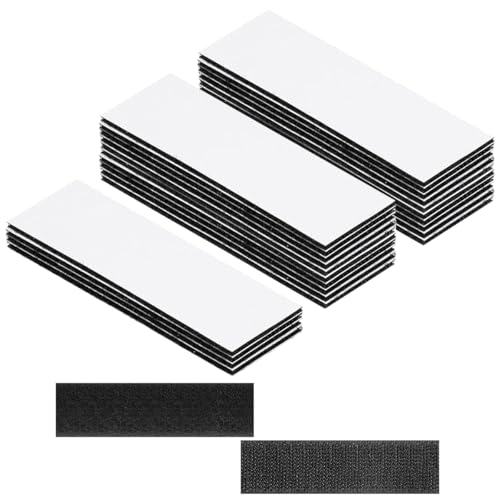 24 Stück Klebe Klettverschluss,100mm×30mm Klettstreifen,Schwarz Klebeband mit Klettverschluss,Klett Selbstklebend,Kletferschlus zum Kleben für Wände,Boden,Couch-Kissen,Metalle und Gläser von Vylro