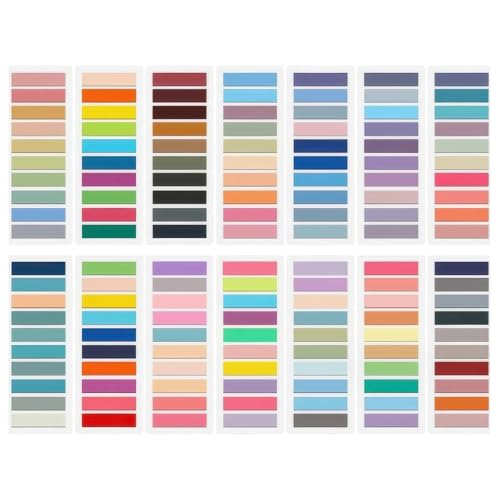 2800 Stück Haftmarker Index Tabs Klebezettel Klein Sticky Notes,14 Stile Tabs Index Tabs Pagemarker,Haftnotizen Tab,Morandi-Seitenmarkierungen für Notizbücher,Haftstreifen Plastik,für Büros,Schulen von Vylro
