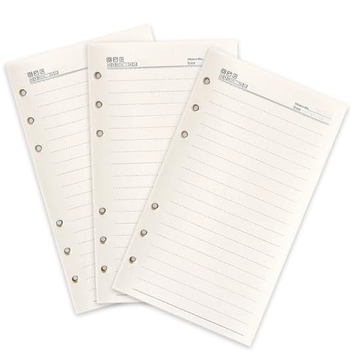 3 Packungen A6 Liniert Collegeblock Nachfüllpapier,180 Blätter (360 Seiten) Loseblattpapier,17cm×9.6cm Loseblatt Papier,6 Löcher A6 Einlagen Liniert,Refill Paper für Einsätze,Ringbücher,Notizen von Vylro