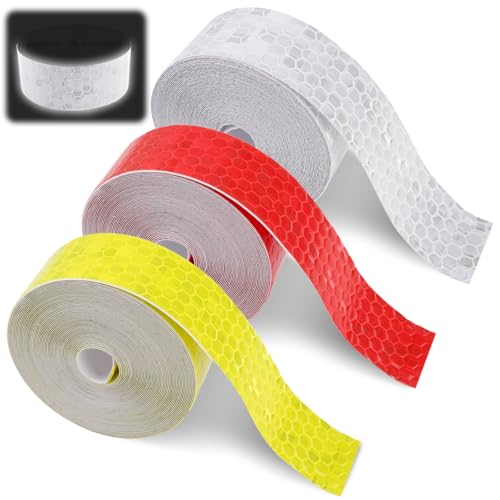 3 Rollen Selbstklebend Reflektor Klebeband,Rot Gelb Weiß,2cm × 5m Reflective Tape Zuschneidbar,Hohe Intensität Reflektierendes Klebebands,Wasserdicht Reflektoren Klebeband für Fahrrad,Helme,Kleidung 3 Rollen Selbstklebend Reflektor Klebeband,Rot Gelb Weiß,2cm × 5m Reflective Tape Zuschneidbar,Hohe Intensität Reflektierendes Klebebands,Wasserdicht Reflektoren Klebeband für Fahrrad,Helme,Kleidung von Vylro