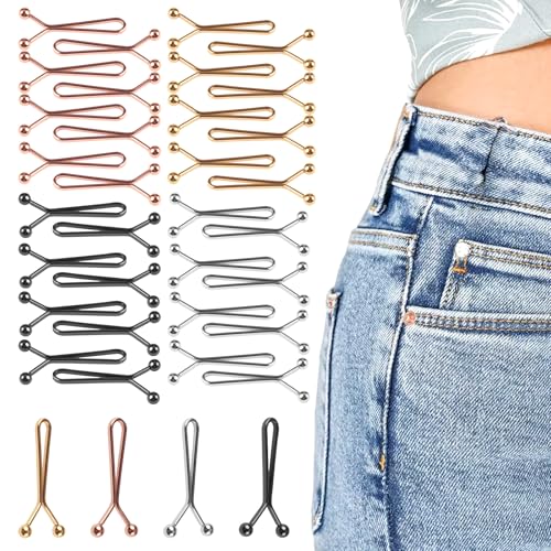 36 Stück Kein Nähen Erforderlich Zum Verengen Von Taille, 3,5×1,7cm Wiederverwendbar Klein Waist Clips, Verstellbare Hosen Taillenspanner für Kleid Anti GEH Licht Fixierung, Rock Radius Modifikation von Vylro