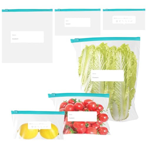 60 Stück Gefrierbeutel Wiederverwendbar mit Stehendes Boden-Design,Gefrierbeutel Mehrweg,Gefrierbeutel mit Zipper,Reusable Freezer Bags,Wiederverwendbare Gefrierbeutel,für Gemüse,Milch,Snacks von Vylro
