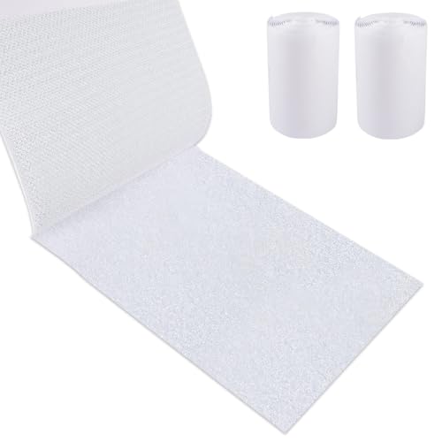 Industrie Klettband Selbstklebend Weiß, 10cm x 1.5m Schwerlast Klettverschluss Groß, Klettband Breit Rolle Weiß Klebend, Klett Flausch mit Flauschband und Hakenband, für Feste Sofakissen, Teppich Industrie Klettband Selbstklebend Weiß, 10cm x 1.5m Schwerlast Klettverschluss Groß, Klettband Breit Rolle Weiß Klebend, Klett Flausch mit Flauschband und Hakenband, für Feste Sofakissen, Teppich von Vylro
