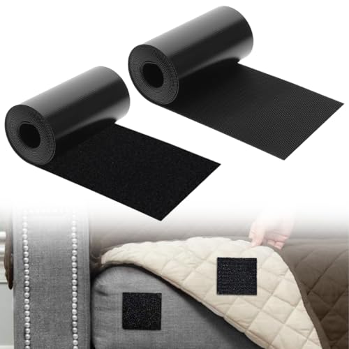 Schwerlast Klettverschluss,11cm x 2M Klettverschluss Selbstklebend Extra Breit,Klettband Breit,Hakenband Selbstklebend Extra Stark für Fliegengitter,Couch-Kissen,DIY,Flauschband und Hakenband von Vylro