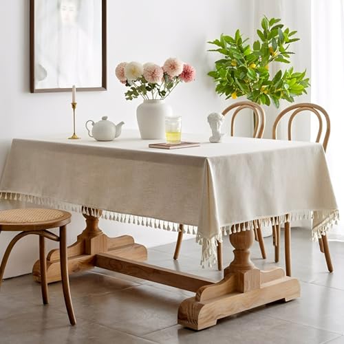 Volltonfarbe Quaste Tischdecke Rechteckige Baumwolle Leinen Tischdecke Geeignet, 140×100cm Rechteckig Party Tischdeko Quaste Tischwäsche Couchtisch Table Cloth, Tischtuch für Esstisch, Couchtisch Volltonfarbe Quaste Tischdecke Rechteckige Baumwolle Leinen Tischdecke Geeignet, 140×100cm Rechteckig Party Tischdeko Quaste Tischwäsche Couchtisch Table Cloth, Tischtuch für Esstisch, Couchtisch von Vylro
