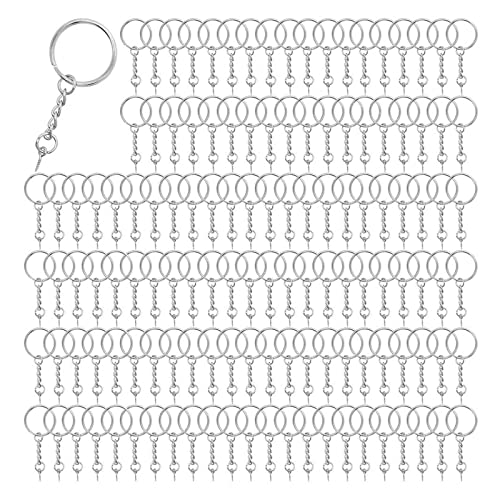 150 Stück Schlüsselanhängerringe mit offener Kette und Schraubösen für Charm-Schmuckherstellung 150 Stück Schlüsselanhängerringe mit offener Kette und Schraubösen für Charm-Schmuckherstellung von Vynetra