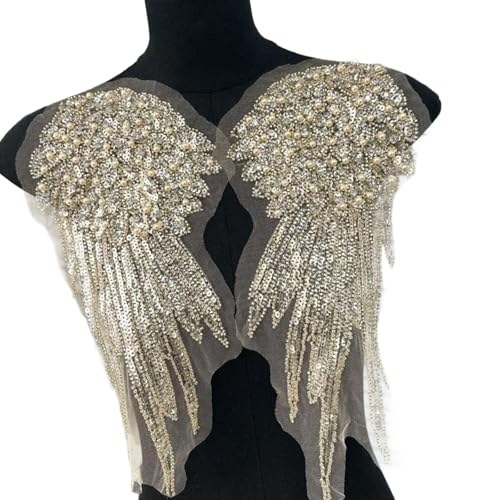 2 x leichte Aufnäher für Rucksäcke, Hochzeitskleider, Stoff-Nähflicken für Partys oder Hochzeiten, Hochzeitsoutfit-Dekoration von Vynetra