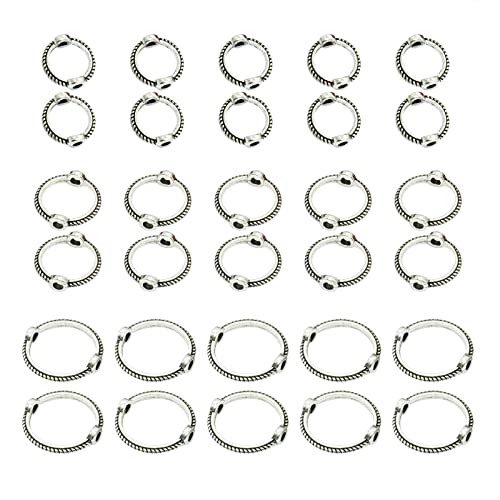 30 Stück Bügelperlen, Charm-Aufhänger, Abstandshalter, Anhänger für Schmuckherstellung, Abstandshalter, Perlenkappen 30 Stück Bügelperlen, Charm-Aufhänger, Abstandshalter, Anhänger für Schmuckherstellung, Abstandshalter, Perlenkappen von Vynetra