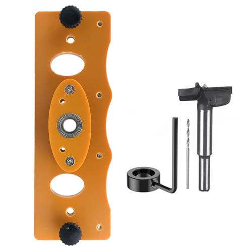 35 mm verdeckte Scharniervorrichtungen, Bohrlochbohrer, Führungsschneider-Bit-Set, Türbohrschablone und Bit für Schranktür 35 mm verdeckte Scharniervorrichtungen, Bohrlochbohrer, Führungsschneider-Bit-Set, Türbohrschablone und Bit für Schranktür von Vynetra