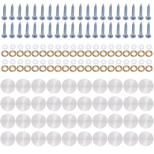 40 Stück Stahl-Glas-Schraubkappen, dekorative Befestigungselemente, rostfreie Schraubenabdeckungen, Set für Badezimmer, Küche, Deckenkunst 40 Stück Stahl-Glas-Schraubkappen, dekorative Befestigungselemente, rostfreie Schraubenabdeckungen, Set für Badezimmer, Küche, Deckenkunst von Vynetra