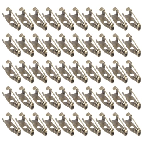 50 Stück Broschennadeln aus Metalllegierung, sicherer Verschluss auf der Rückseite, mit Loch auf der Rückseite, für Bastelprojekte und künstlerische Kreationen, Nähzubehör von Vynetra