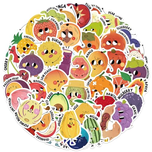50 Stück Cartoon Obst Themed Aufkleber PVC Oberflächen Easy Peels Off Tablets Zubehör Kratzschutz Decals 50 Stück Cartoon Obst Themed Aufkleber PVC Oberflächen Easy Peels Off Tablets Zubehör Kratzschutz Decals von Vynetra