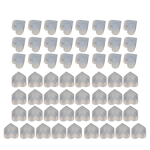 50 Stück transparente Ohrring-Stopper in Stern-/Herzform, Silikon-Ohr-Verschlüsse für Ohrringe, Schmuck von Vynetra