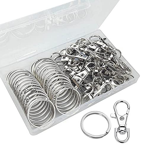 60 x Metallverschlüsse, Schlüsselanhänger, Federclip, Karabinerhaken für Schlüssel, Schlüsselbänder, Schmuck-Verschlüsse 60 x Metallverschlüsse, Schlüsselanhänger, Federclip, Karabinerhaken für Schlüssel, Schlüsselbänder, Schmuck-Verschlüsse von Vynetra
